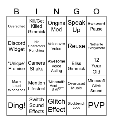 SMP Trailer Bingo Card