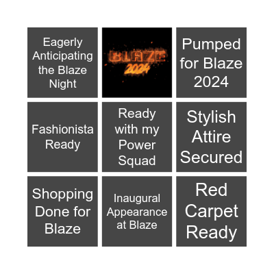 Blaze 2024 Bingo Card