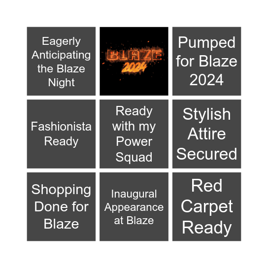 Blaze 2024 Bingo Card