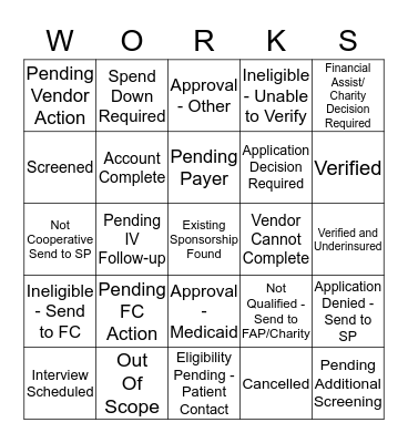 AEOS WORKS! Bingo Card