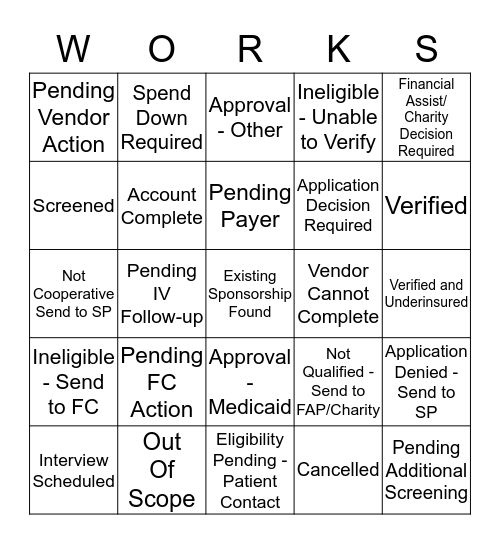 AEOS WORKS! Bingo Card