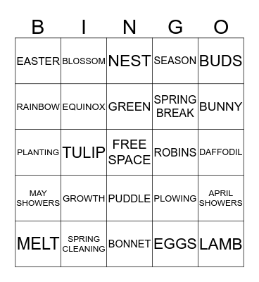 SPRING BINGO Card