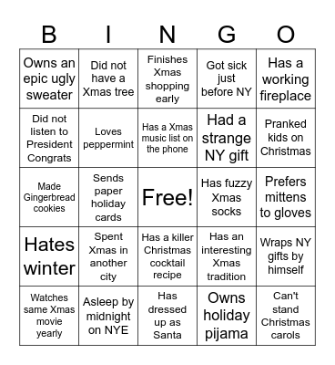 Internal's Bingo Card