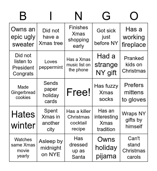 Internal's Bingo Card