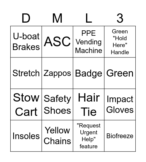 SAFETY BINGO Card