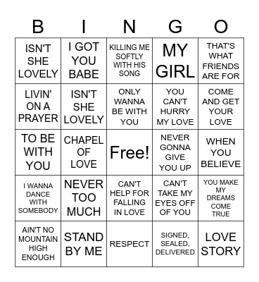 MUSIC Bingo Card