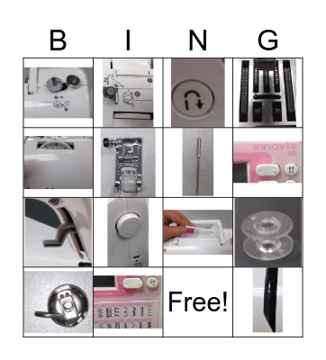 Sewing Machine Parts Bingo Card