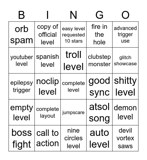 recent tab bingo Card