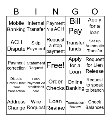 Bring Your Child to Work Bingo Card