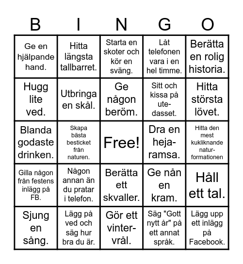 NYÅRSBINGO Card