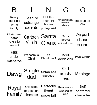 Christmas Movies Bingo Card