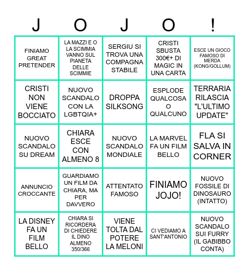 2024 BINGO CARD Bingo Card