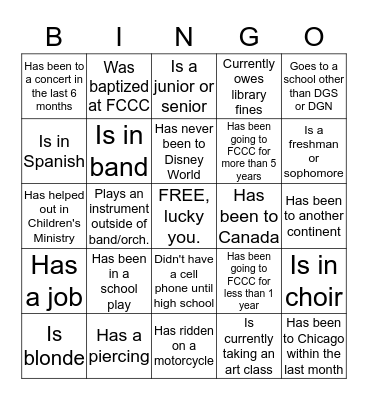 Breakfast Club Bingo! Find someone who... Bingo Card