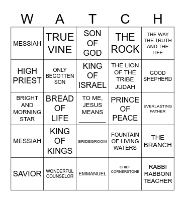 WATCH MEETING 2023 Bingo Card