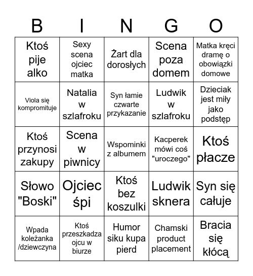 Rodzinka.pl bingo Card