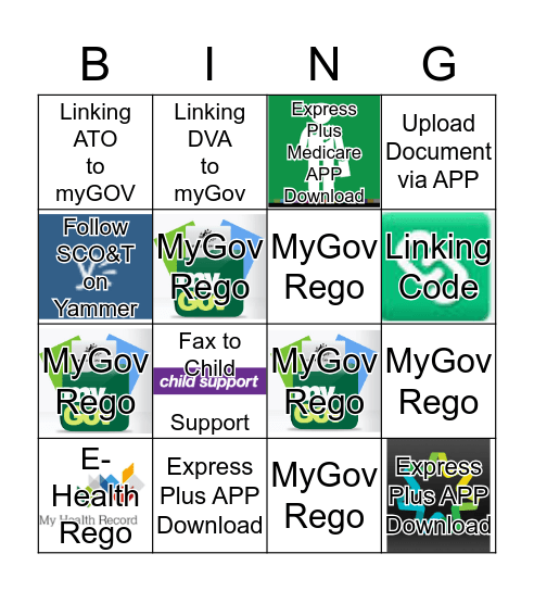 "Rego Bingo" Bingo Card