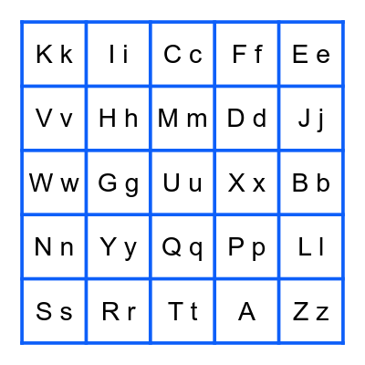 ALPHABET BINGO Card