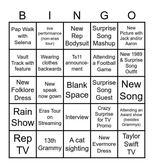 TS 2024 Bingo Card