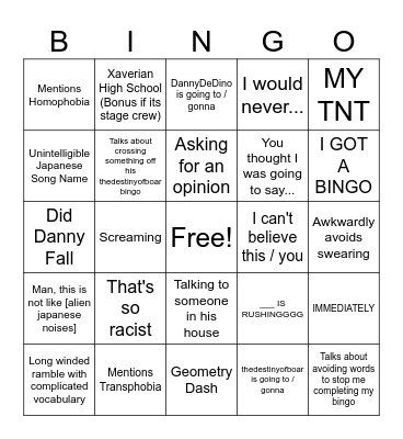 JKL BINGO Card