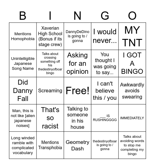 JKL BINGO Card