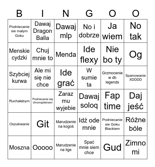 Plumszok Bingo Card