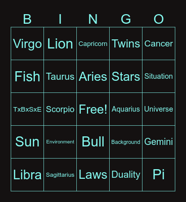 PI the Laws of Duality Bingo Card
