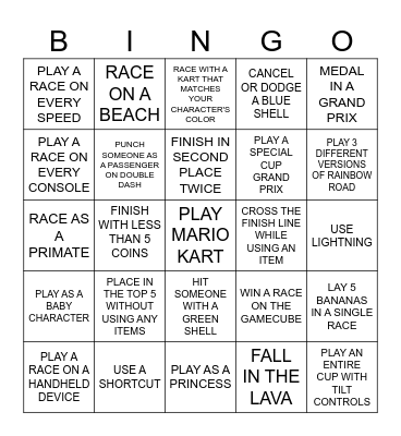 MARIO KART ANTHOLOGY Bingo Card