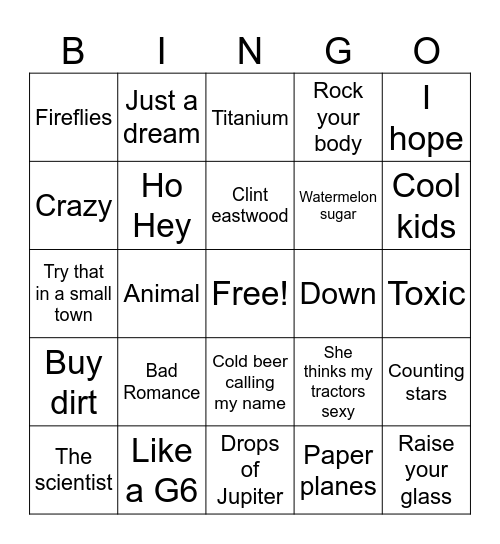2000+ Bingo Card