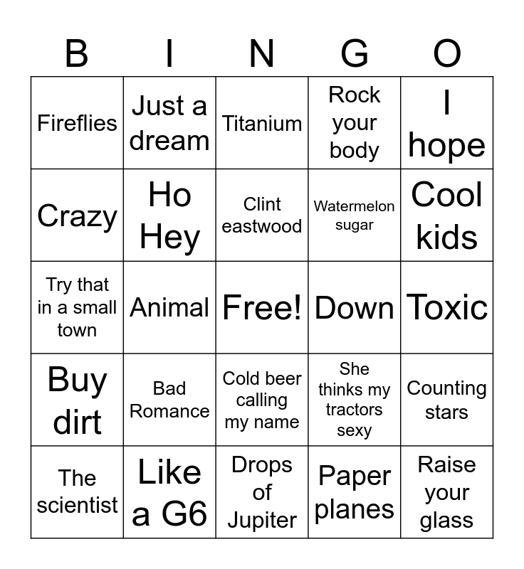 2000+ Bingo Card