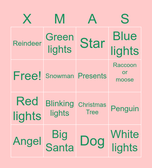 Wee's Christmas Bingo! Bingo Card