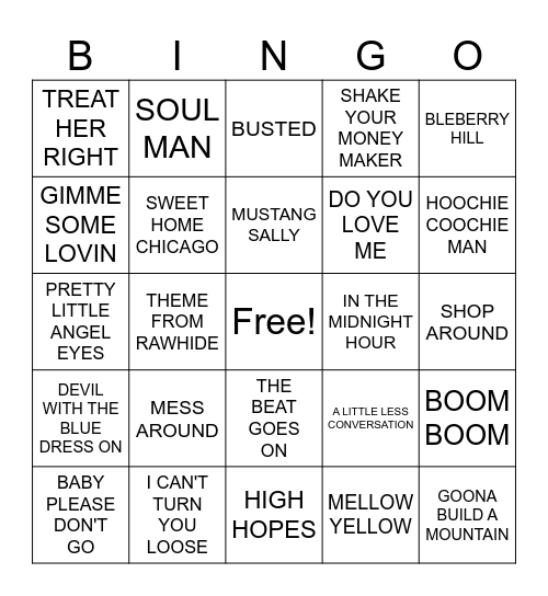 1- JOE PESCI RADIO Bingo Card