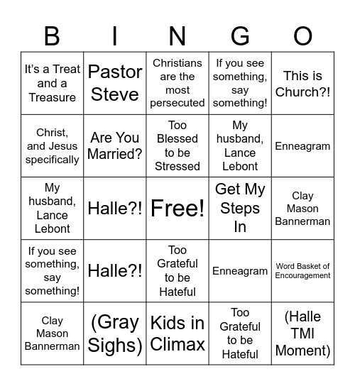 MEGA! Bingo Card