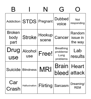 House (Show) Bingo Card