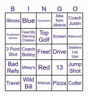 NV Basketball Bingo Card