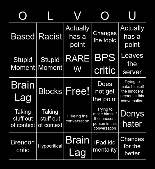 OBLIVIONUS BINGO Card