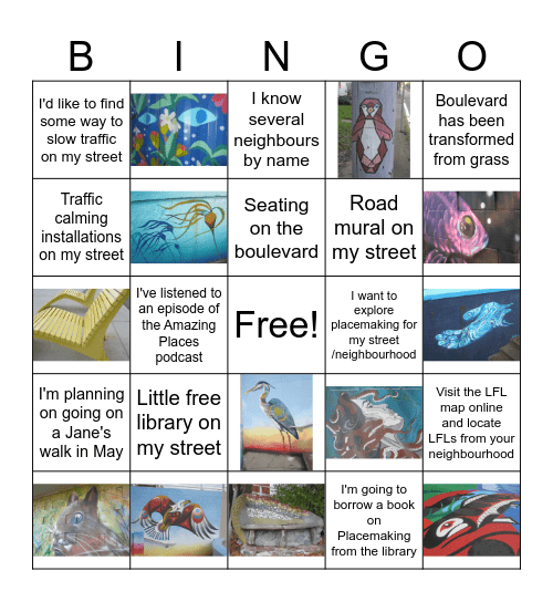 Placemaking Bingo Card