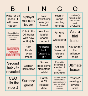 JPN Fan Fest Bingo! Bingo Card