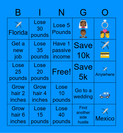 2024 Goals Bingo Card