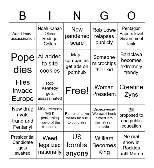 2024 Bingo Card