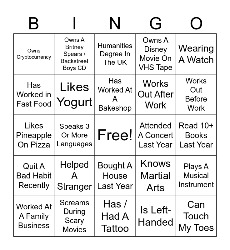 ALUMNI MIXER BINGO Card