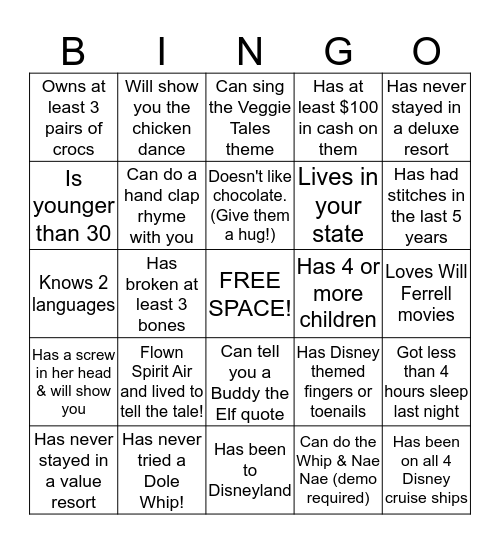 3D and 4T Team Blackout Bingo! Bingo Card