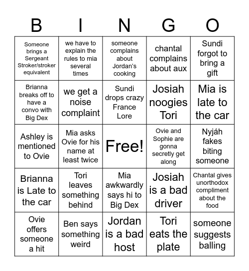 Westchessy Bingo Board Bingo Card