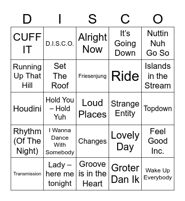 Disco Bingo O&N 2023! Bingo Card