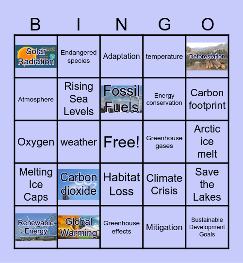 Climate Change Bingo Card
