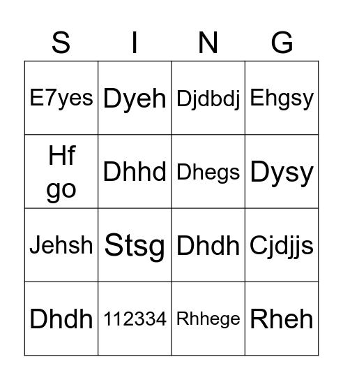 Test marcel Bingo Card