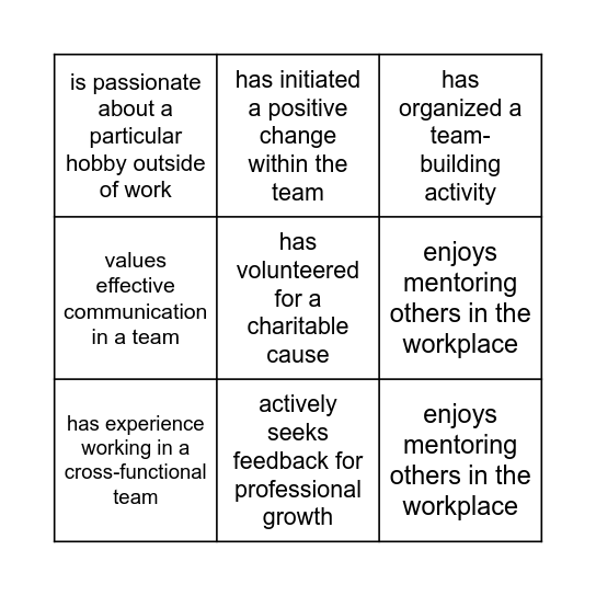 Find someone who... Bingo Card