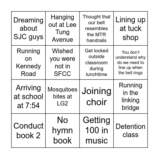 St. Francis’ bingo card Bingo Card