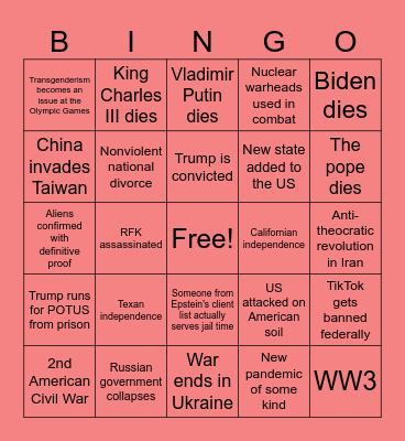 2024 Bingo Card