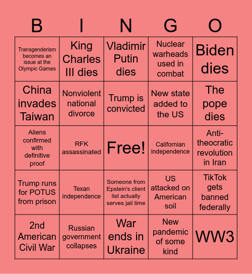 2024 Bingo Card