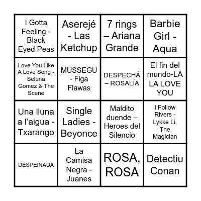 BINGO MUSICAL Bingo Card